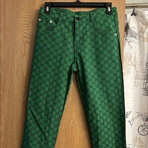 Green Straight Leg Jeans